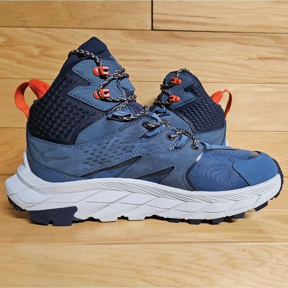 Hoka One One Anacapa Mid GTX Size 10 Blue Gore-Tex Vibram Hiking Boot Shoe - Picture 7 of 11